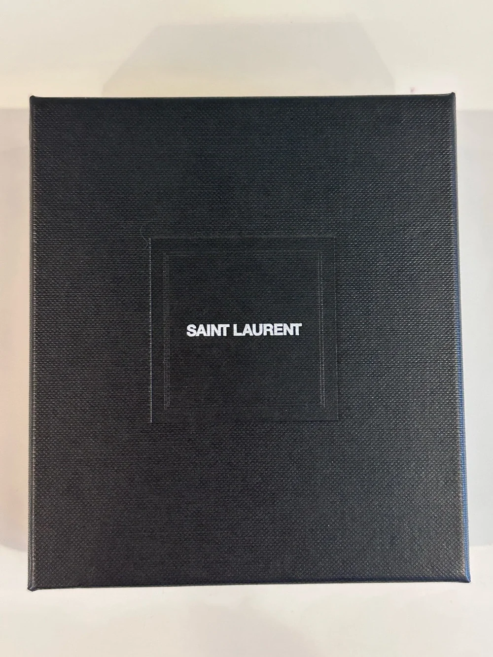 Saint Laurent Black Textured Leather YSL Card Holder